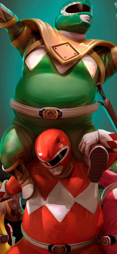 Fond d'écran iPhone Fat Power Rangers Heroes 4k