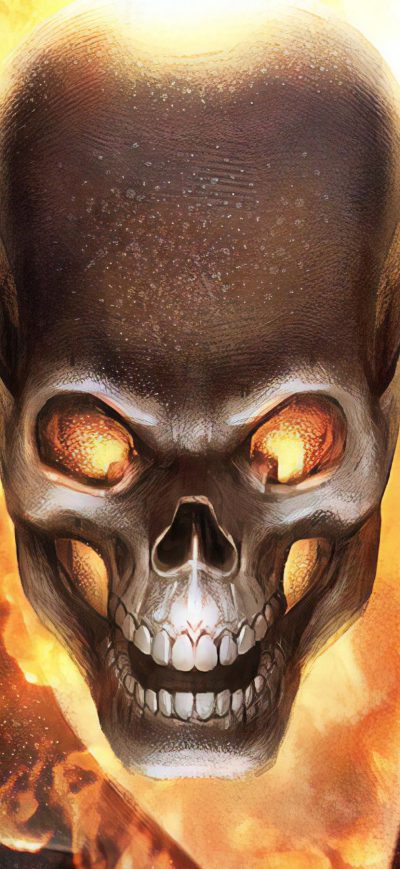Fond d'écran iPhone Ghost Rider Fire Mask 4k