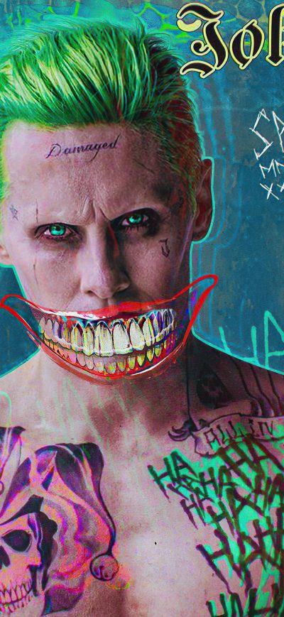 Fond d'écran iPhone Jared Leto Joker Damaged 4k