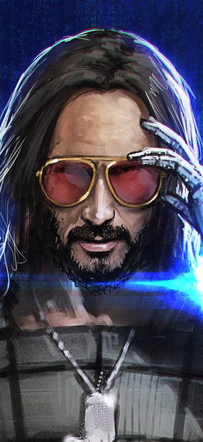 Fond d'écran iPhone Keanu Reeves In Cyberpunk 2077 4k Art