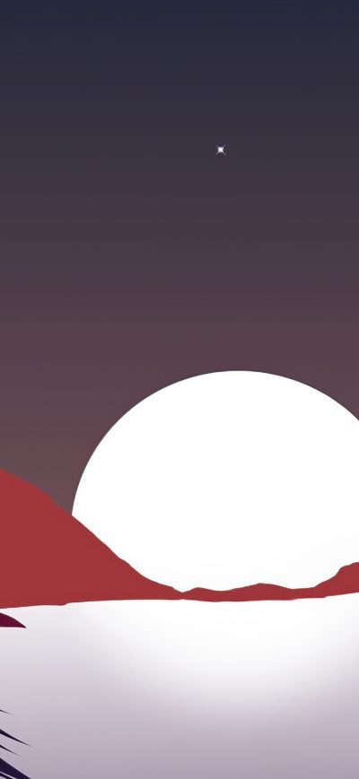 Fond d'écran iPhone Sunset In Mountains Minimalism 8k
