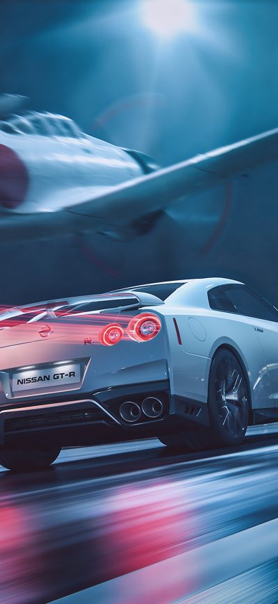 Fond d'écran iPhone A6M2 ZERO With Nissan GTR Cgi