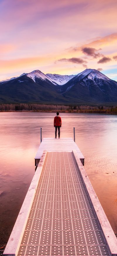 Fond d'écran iPhone Standing On Dock Sunset 4k
