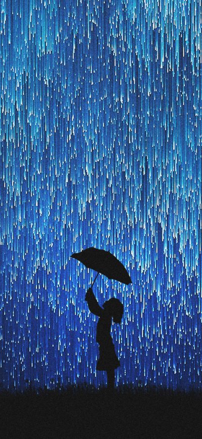 Fond d'écran iPhone Rain Of Stars Little Girl With Umbrella
