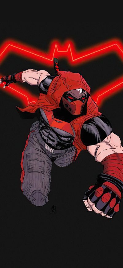 Fond d'écran iPhone Jason Todd Red Hood Minimal 4k