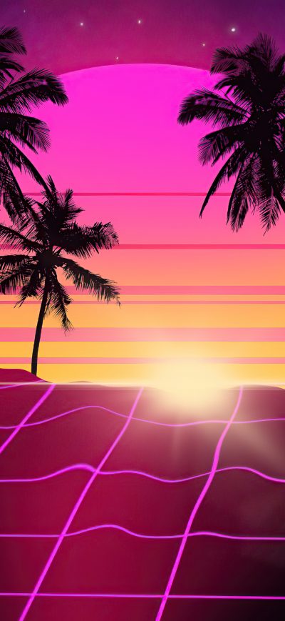 Fond d'écran iPhone Retro Miami 5k