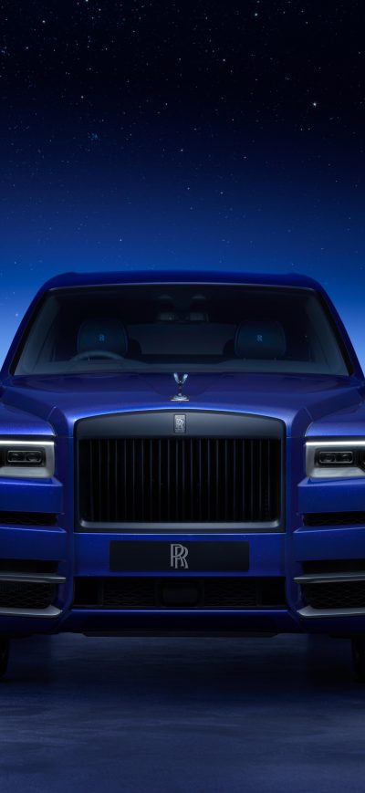 Fond d'écran iPhone 2023 Rolls Royce Cullinan Black Badge Blue Shadow 8k
