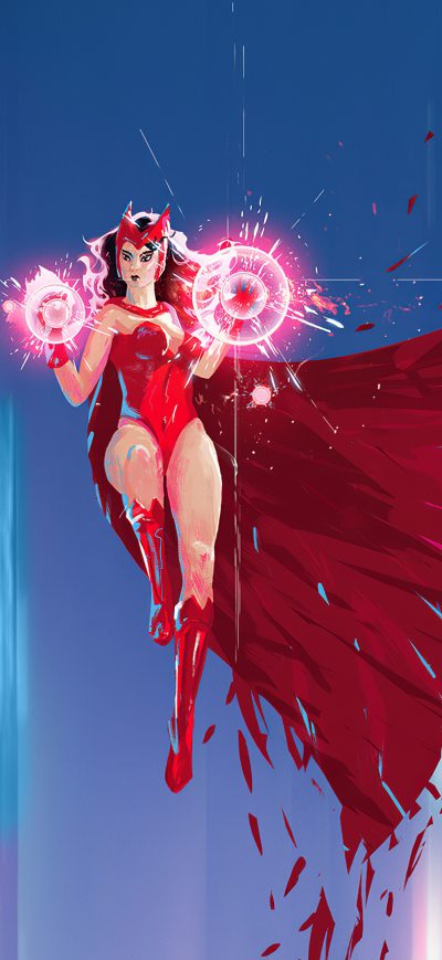 Fond d'écran iPhone Scarlet Witch Power 4k Art