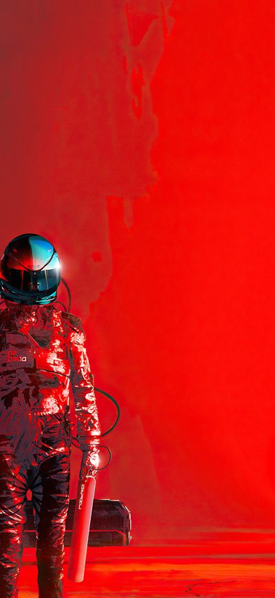 Fond d'écran iPhone Iron Red Scifi 4k