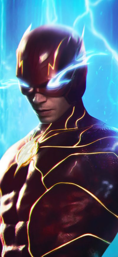 Fond d'écran iPhone The Flash Unleashing The Power With Glowing Blue Eyes