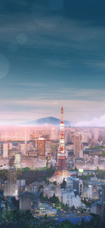 Fond d'écran iPhone Tokyo Cityscape Anime 4k