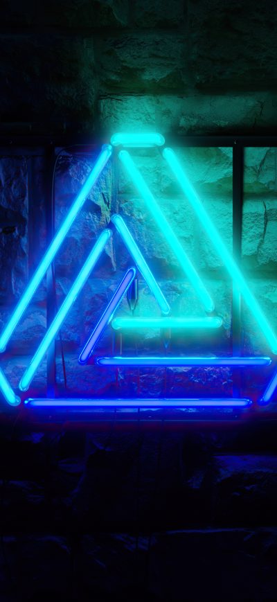 Fond d'écran iPhone Triangle Neon Glowing 4k