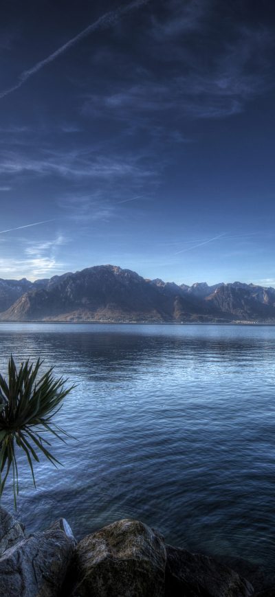 Fond d'écran iPhone Montreux Lake Switzerland 4k