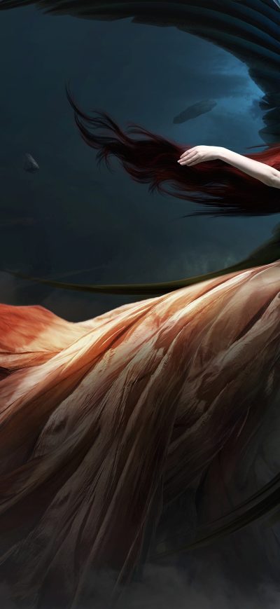 Fond d'écran iPhone Fantasy Angel Redhead Wings