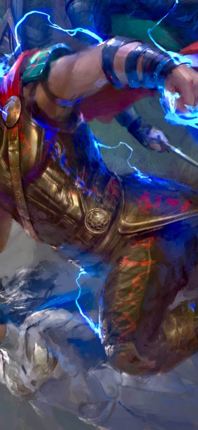 Fond d'écran iPhone Thor And Valkyrie In Thor Ragnarok Artwork