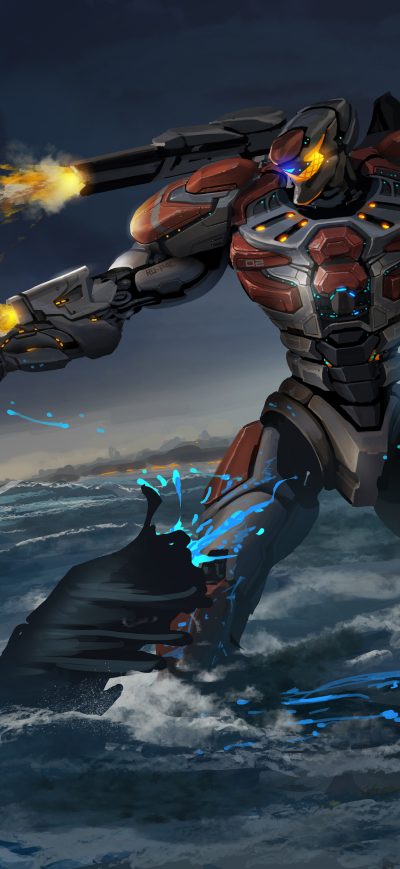 Fond d'écran iPhone Pacific Rim Robot Firing Gun