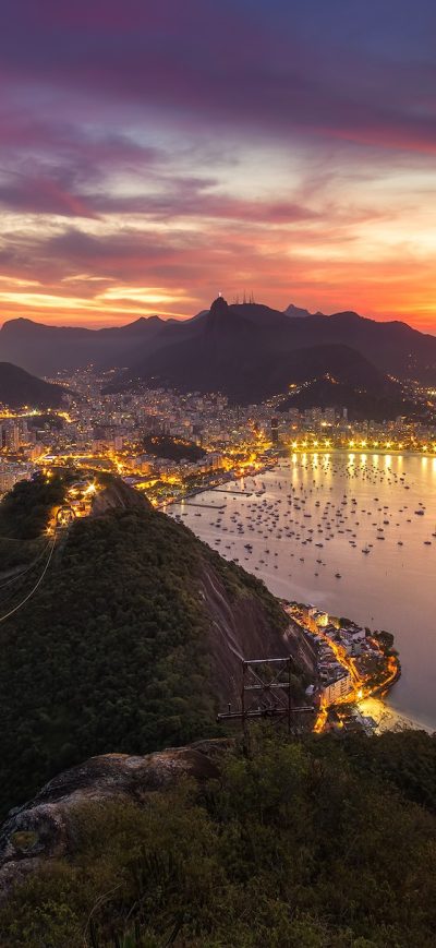Fond d'écran iPhone Rio De Janeiro Brazil Cityscape Evening Sunset
