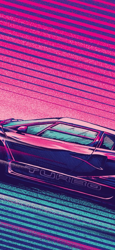 Fond d'écran iPhone Lamborghini Countach Turbo Retro Artwork