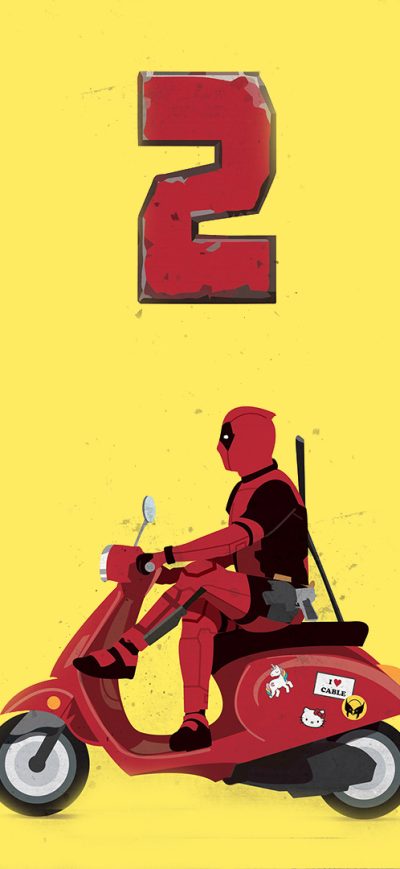 Fond d'écran iPhone Deadpool 2 Scooter Poster