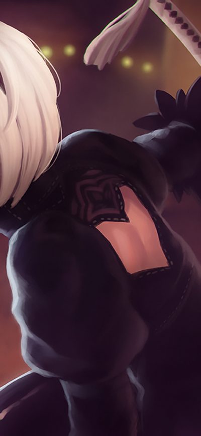 Fond d'écran YoRHa NO 2 Type B Nier Automata Artwork sur iPhone