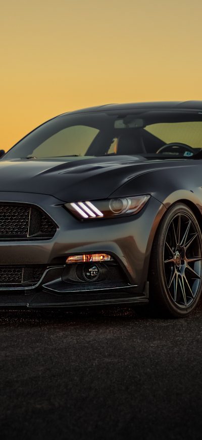 Fond d'écran Black Ford Mustang 2019 5k sur iPhone