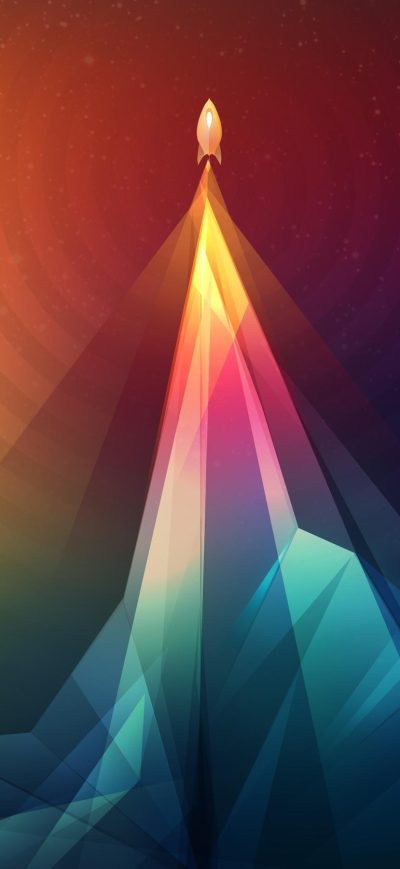 Fond d'écran iPhone Scifi Rocket Colorful Minimalism