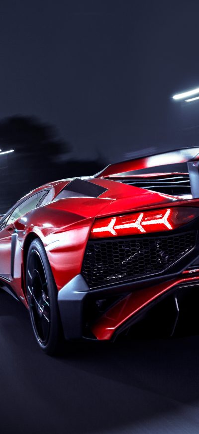 Fond d'écran Lamborghini Aventador SV Rear Lights sur iPhone