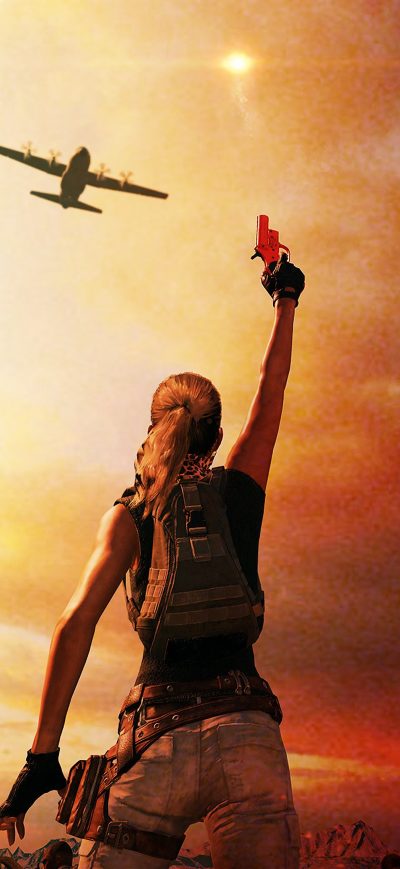 Fond d'écran iPhone PlayerUnknowns Battlegrounds Flare Gun Miramar 4k