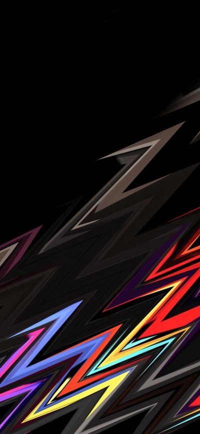 Fond d'écran iPhone Lightning Shapes Dark Abstract 4k