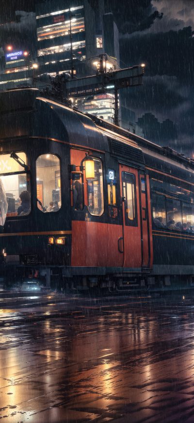 Fond d'écran iPhone Rainy Day Anime Girl Looking Back 5k