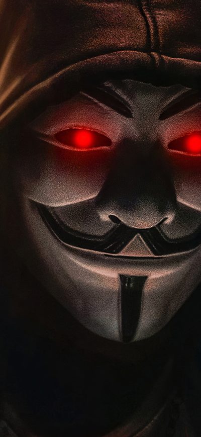 Fond d'écran iPhone Anonymus Mask Red Badge 4k