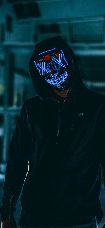 Fond d'écran iPhone Mask Anonymous Hood 5k