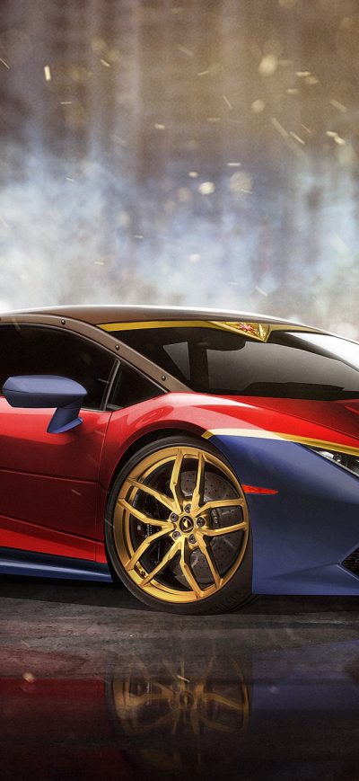 Fond d'écran iPhone Lamborghini Huracan Wonder Woman