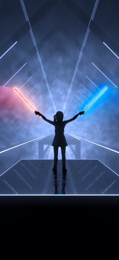 Fond d'écran iPhone Beat Saber 8k