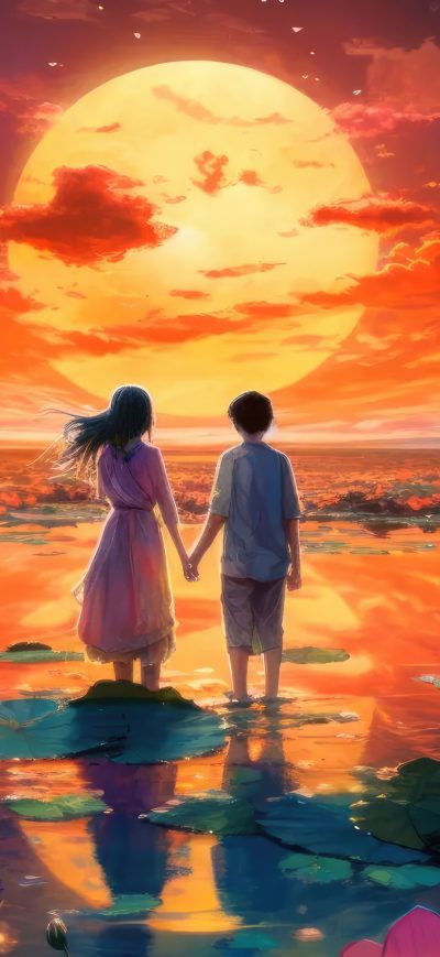 Fond d'écran iPhone You And Me Watching Sunset 4k