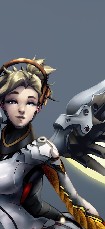 Fond d'écran iPhone Mercy Overwatch Digital Art 5k