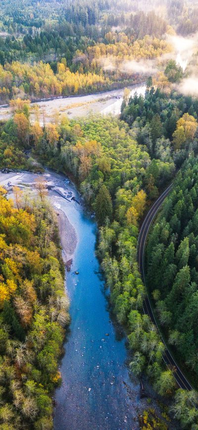 Fond d'écran iPhone Mountain Loop Aerial View 4k