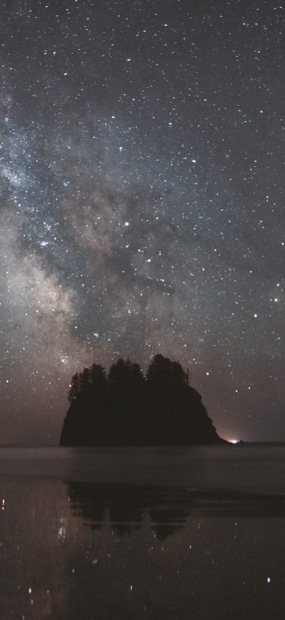 Fond d'écran iPhone Milky Way Over Olympic National Park Coast 4k