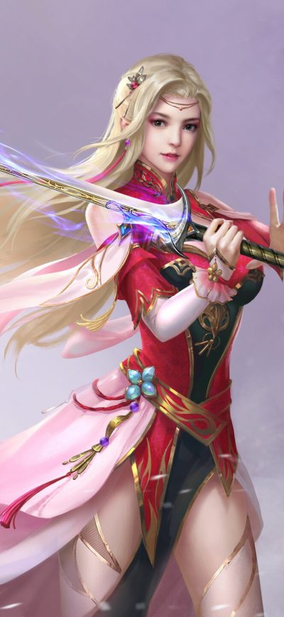 Fond d'écran iPhone Sword Girl Fantasy Art