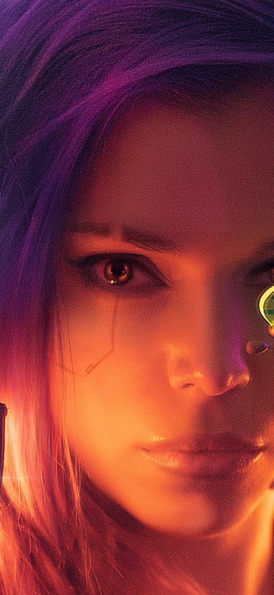 Fond d'écran iPhone Cyberpunk Girl Cosplay 4k