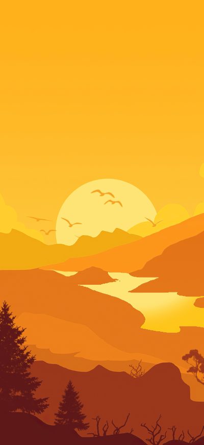 Fond d'écran iPhone Firewatch Sunrise Minimal 4k