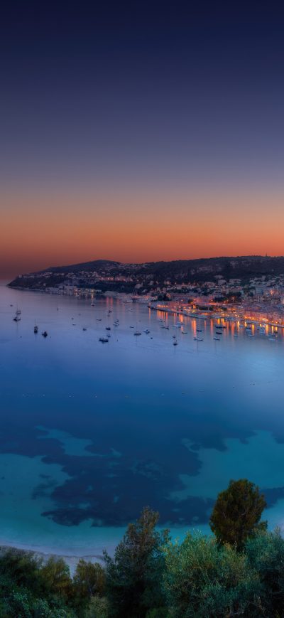 Fond d'écran iPhone Villefranche Sur Mer Twilight Sunset