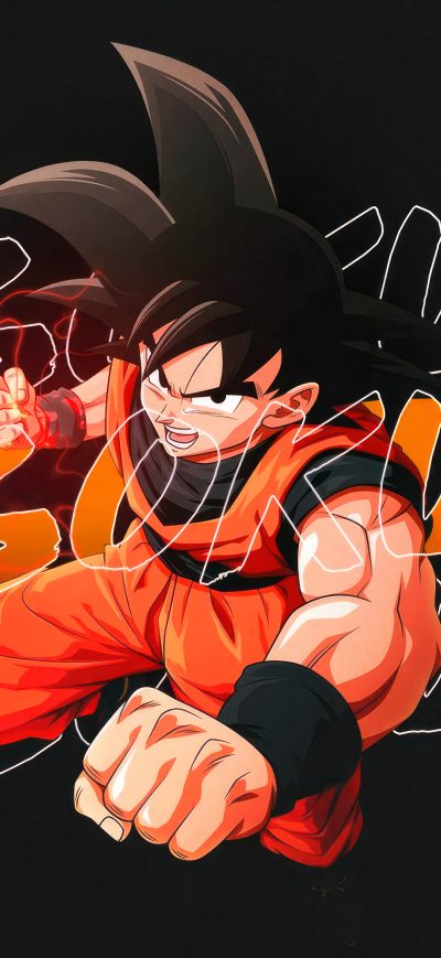 Fond d'écran iPhone Son Goku Dragon Ball Super Minimal 4k