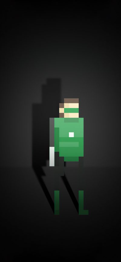 Fond d'écran iPhone Green Lantern Pixel Art 5k