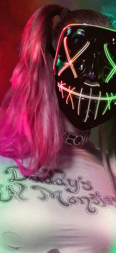 Fond d'écran iPhone Harley Quinn Cosplay Mask Girl 4k