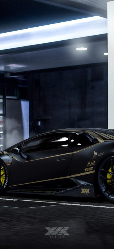 Fond d'écran Lamborghini Black 4k sur iPhone