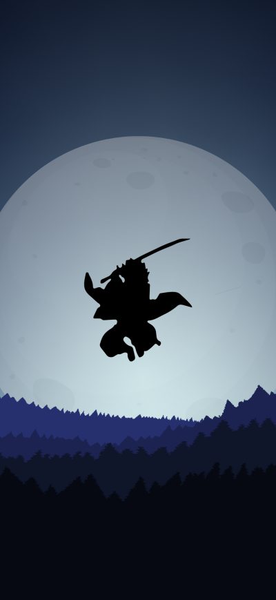 Fond d'écran iPhone Demon Slayer Minimal 4k