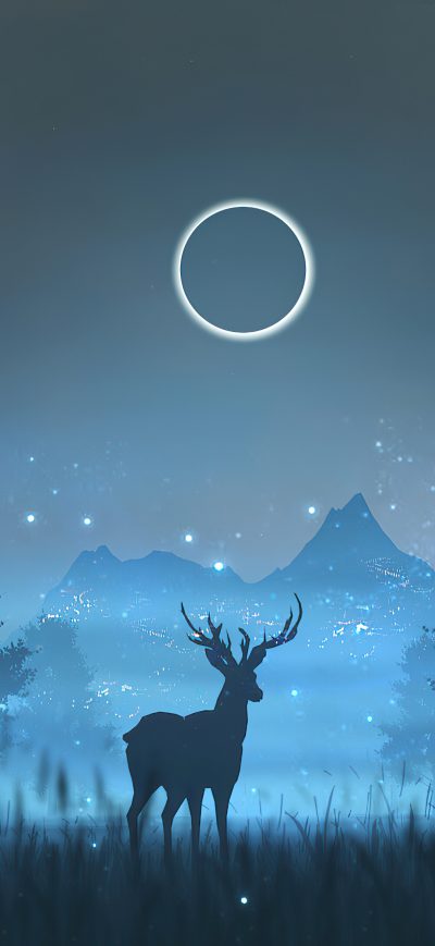 Fond d'écran iPhone Reindeer Minimalism Art 4k