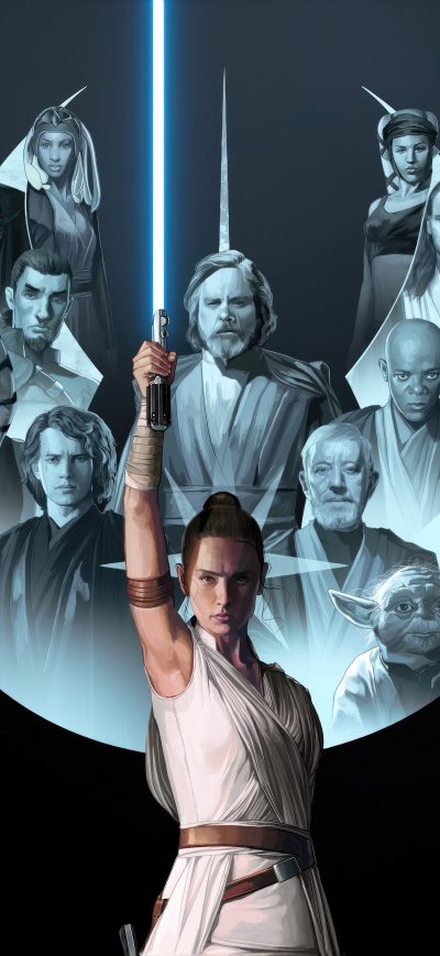 Fond d'écran iPhone Rey Star Wars Minimal 5k