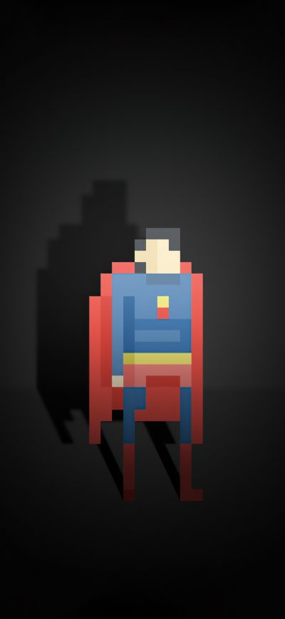 Fond d'écran iPhone Superman Pixel Art 5k